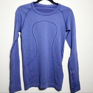 Lululemon Run Swiftly Long Sleeve Blue Crew Size 8